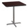 NPS Cafe Table, 36w X 36d X 42h, Square Top/x-base, Mahogany Top, Gray Base