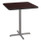 NPS Cafe Table, 36w X 36d X 42h, Square Top/x-base, Mahogany Top, Gray Base