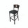 JMC Furniture Circle Series Barstool, Supports Up To 300 Lb, 28.5" Seat Height, Black Seat, Dark Walnut Back, Black Base