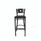 JMC Furniture Circle Series Barstool, Supports Up To 300 Lb, 28.5" Seat Height, Black Seat, Dark Walnut Back, Black Base