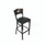 JMC Furniture Circle Series Barstool, Supports Up To 300 Lb, 28.5" Seat Height, Black Seat, Dark Walnut Back, Black Base