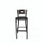 JMC Furniture Circle Series Barstool, Supports Up To 300 Lb, 28.5" Seat Height, Black Seat, Dark Walnut Back, Black Base