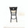 JMC Furniture Circle Series Barstool, Supports Up To 300 Lb, 28.5" Seat Height, Cream Seat, Dark Walnut Back, Black Base