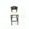 JMC Furniture Circle Series Barstool, Supports Up To 300 Lb, 28.5" Seat Height, Cream Seat, Dark Walnut Back, Black Base