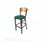 JMC Furniture Circle Series Barstool, Supports Up To 300 Lb, 28.5" Seat Height, Green Seat, Natural Back, Black Base