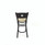 JMC Furniture Circle Series Barstool, Supports Up To 300 Lb, 28.5" Seat Height, Taupe Seat, Dark Walnut Back, Black Base