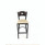 JMC Furniture Circle Series Barstool, Supports Up To 300 Lb, 28.5" Seat Height, Taupe Seat, Dark Walnut Back, Black Base