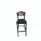 JMC Furniture Eagle Series Barstool, Supports Up To 300 Lb, 28.5" Seat Height, Black Seat, Dark Mahogany Back, Black Base