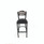 JMC Furniture Eagle Series Barstool, Supports Up To 300 Lb, 28.5" Seat Height, Black Seat, Dark Walnut Back, Black Base