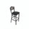 JMC Furniture Eagle Series Barstool, Supports Up To 300 Lb, 28.5" Seat Height, Black Seat, Dark Walnut Back, Black Base