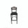 JMC Furniture Eagle Series Barstool, Supports Up To 300 Lb, 28.5" Seat Height, Black Seat, Dark Walnut Back, Black Base