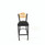JMC Furniture Eagle Series Barstool, Supports Up To 300 Lb, 28.5" Seat Height, Black Seat, Natural Back, Black Base
