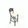 JMC Furniture Eagle Series Barstool, Supports Up To 300 Lb, 28.5" Seat Height, Cream Seat, Dark Walnut Back, Black Base