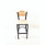 JMC Furniture Eagle Series Barstool, Supports Up To 300 Lb, 28.5" Seat Height, Cream Seat, Natural Back, Black Base