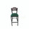 JMC Furniture Eagle Series Barstool, Supports Up To 300 Lb, 28.5" Seat Height, Green Seat, Dark Mahogany Back, Black Base