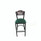 JMC Furniture Eagle Series Barstool, Supports Up To 300 Lb, 28.5" Seat Height, Green Seat, Dark Mahogany Back, Black Base