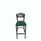 JMC Furniture Eagle Series Barstool, Supports Up To 300 Lb, 28.5" Seat Height, Green Seat, Dark Walnut Back, Black Base