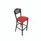 JMC Furniture Eagle Series Barstool, Supports Up To 300 Lb, 28.5" Seat Height, Red Seat, Dark Mahogany Back, Black Base