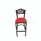 JMC Furniture Eagle Series Barstool, Supports Up To 300 Lb, 28.5" Seat Height, Red Seat, Dark Mahogany Back, Black Base