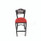 JMC Furniture Eagle Series Barstool, Supports Up To 300 Lb, 28.5" Seat Height, Red Seat, Dark Mahogany Back, Black Base