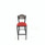 JMC Furniture Eagle Series Barstool, Supports Up To 300 Lb, 28.5" Seat Height, Red Seat, Dark Walnut Back, Black Base