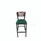 JMC Furniture Jones River Series Barstool, Supports Up To 300 Lb, 28.5" Seat Height, Green Seat, Dark Mahogany Back, Black Base
