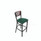 JMC Furniture Jones River Series Barstool, Supports Up To 300 Lb, 28.5" Seat Height, Green Seat, Dark Mahogany Back, Black Base
