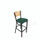 JMC Furniture Jones River Series Barstool, Supports Up To 300 Lb, 28.5" Seat Height, Green Seat, Natural Back, Black Base