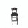 JMC Furniture Liberty Series Barstool, Supports Up To 300 Lb, 28.5" Seat Height, Black Seat, Dark Mahogany Back, Black Base