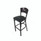 JMC Furniture Liberty Series Barstool, Supports Up To 300 Lb, 28.5" Seat Height, Black Seat, Dark Mahogany Back, Black Base