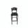 JMC Furniture Liberty Series Barstool, Supports Up To 300 Lb, 28.5" Seat Height, Black Seat, Dark Mahogany Back, Black Base