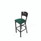 JMC Furniture Liberty Series Barstool, Supports Up To 300 Lb, 28.5" Seat Height, Green Seat, Dark Mahogany Back, Black Base