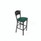JMC Furniture Liberty Series Barstool, Supports Up To 300 Lb, 28.5" Seat Height, Green Seat, Dark Mahogany Back, Black Base