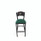 JMC Furniture Liberty Series Barstool, Supports Up To 300 Lb, 28.5" Seat Height, Green Seat, Dark Mahogany Back, Black Base