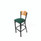 JMC Furniture Liberty Series Barstool, Supports Up To 300 Lb, 28.5" Seat Height, Green Seat, Natural Back, Black Base