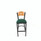 JMC Furniture Liberty Series Barstool, Supports Up To 300 Lb, 28.5" Seat Height, Green Seat, Natural Back, Black Base