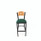 JMC Furniture Liberty Series Barstool, Supports Up To 300 Lb, 28.5" Seat Height, Green Seat, Natural Back, Black Base