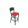 JMC Furniture Liberty Series Barstool, Supports Up To 300 Lb, 28.5" Seat Height, Red Seat, Dark Mahogany Back, Black Base