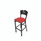JMC Furniture Liberty Series Barstool, Supports Up To 300 Lb, 28.5" Seat Height, Red Seat, Dark Mahogany Back, Black Base