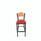 JMC Furniture Liberty Series Barstool, Supports Up To 300 Lb, 28.5" Seat Height, Red Seat, Natural Back, Black Base