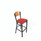 JMC Furniture Liberty Series Barstool, Supports Up To 300 Lb, 28.5" Seat Height, Red Seat, Natural Back, Black Base