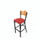 JMC Furniture Liberty Series Barstool, Supports Up To 300 Lb, 28.5" Seat Height, Red Seat, Natural Back, Black Base