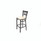 JMC Furniture X Series Barstool, Supports Up To 300 Lb, 29.5" Seat Height, Cream Seat, Black Back, Black Base