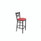 JMC Furniture X Series Barstool, Supports Up To 300 Lb, 29.5" Seat Height, Red Seat, Black Back, Black Base