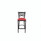JMC Furniture X Series Barstool, Supports Up To 300 Lb, 29.5" Seat Height, Red Seat, Black Back, Black Base
