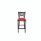 JMC Furniture X Series Barstool, Supports Up To 300 Lb, 29.5" Seat Height, Red Seat, Black Back, Black Base