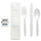 Six-piece Cutlery Kit, Condiment/fork/knife/napkin/teaspoon, White, 250/carton