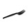 Individually Wrapped Heavyweight Utensils, Fork, Plastic, Black, 1,000/carton
