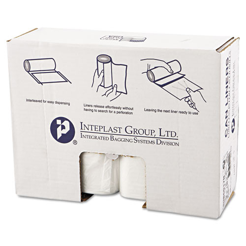 High-density Interleaved Commercial Can Liners, 33 Gal, 17 Microns, 33" X 40", Clear, 250/carton
