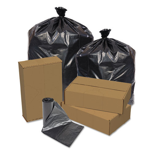 Eco Strong Can Liners, 45 Gal, 1.5 Mil, 40" X 46", Black, 100/carton